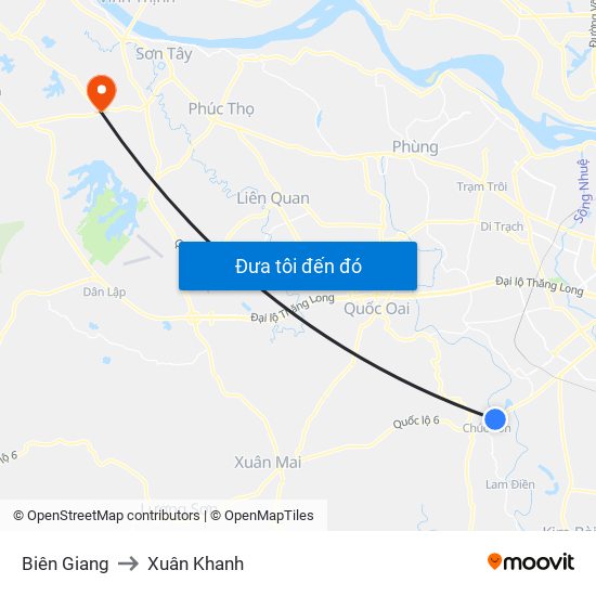 Biên Giang to Xuân Khanh map