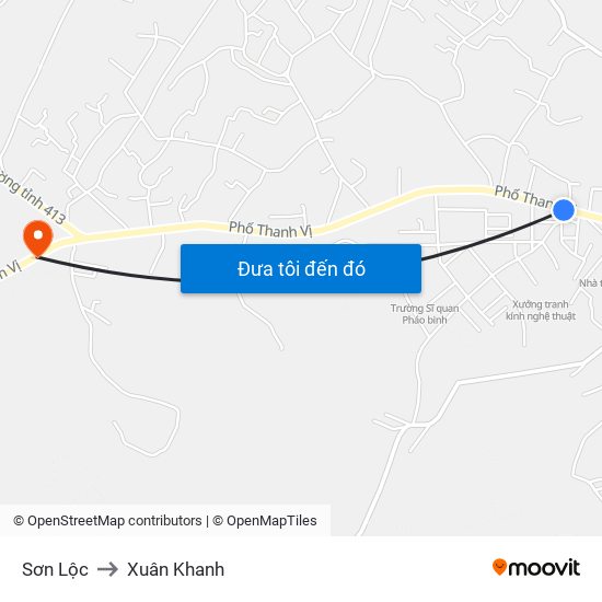 Sơn Lộc to Xuân Khanh map