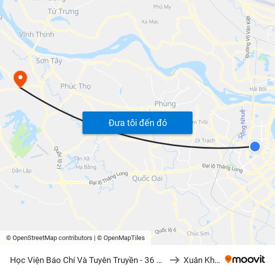 Học Viện Báo Chí Và Tuyên Truyền - 36 Xuân Thủy to Xuân Khanh map