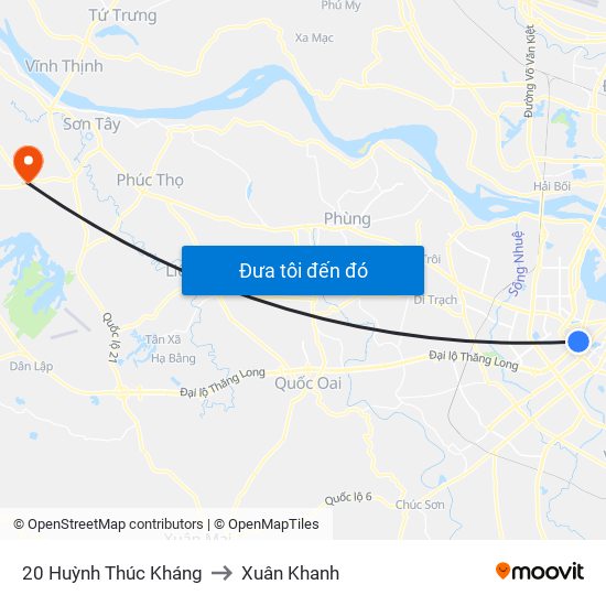 20 Huỳnh Thúc Kháng to Xuân Khanh map