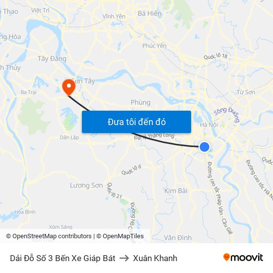 Dải Đỗ Số 3 Bến Xe Giáp Bát to Xuân Khanh map