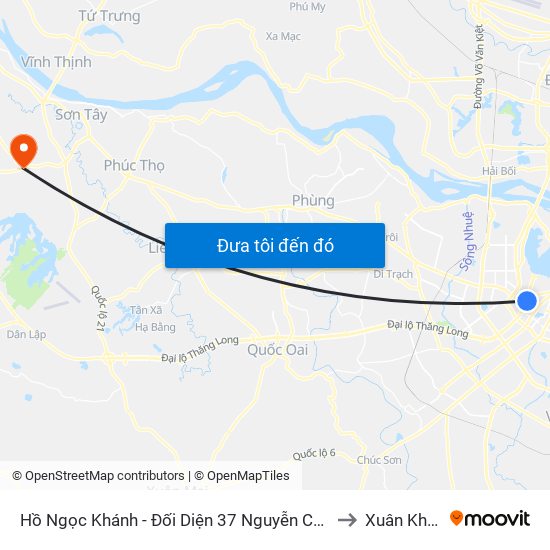 Hồ Ngọc Khánh - Đối Diện 37 Nguyễn Chí Thanh to Xuân Khanh map