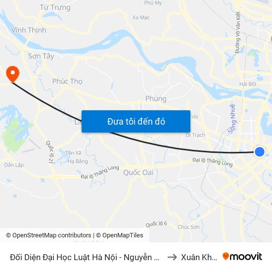 Đối Diện Đại Học Luật Hà Nội - Nguyễn Chí Thanh to Xuân Khanh map