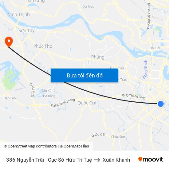 386 Nguyễn Trãi - Cục Sở Hữu Trí Tuệ to Xuân Khanh map