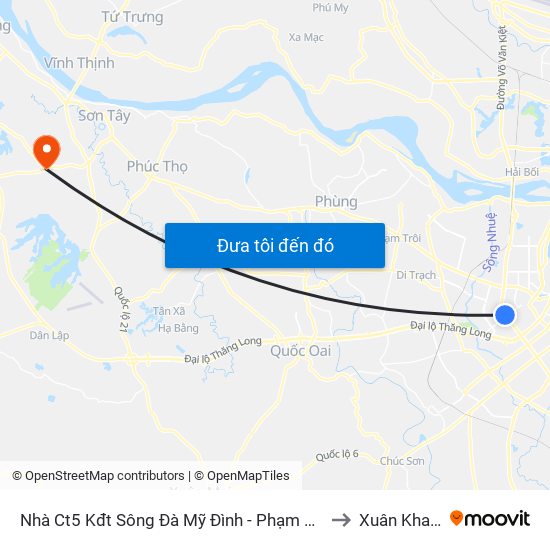 Nhà Ct5 Kđt Sông Đà Mỹ Đình - Phạm Hùng to Xuân Khanh map