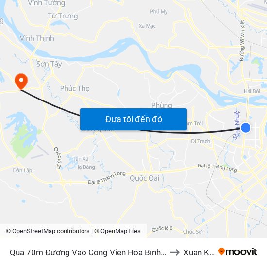 Qua 70m Đường Vào Công Viên Hòa Bình - Phạm Văn Đồng to Xuân Khanh map