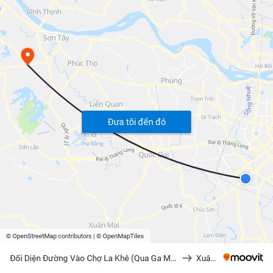 Đối Diện Đường Vào Chợ La Khê (Qua Ga Metro La Khê) - 405 Quang Trung (Hà Đông) to Xuân Khanh map