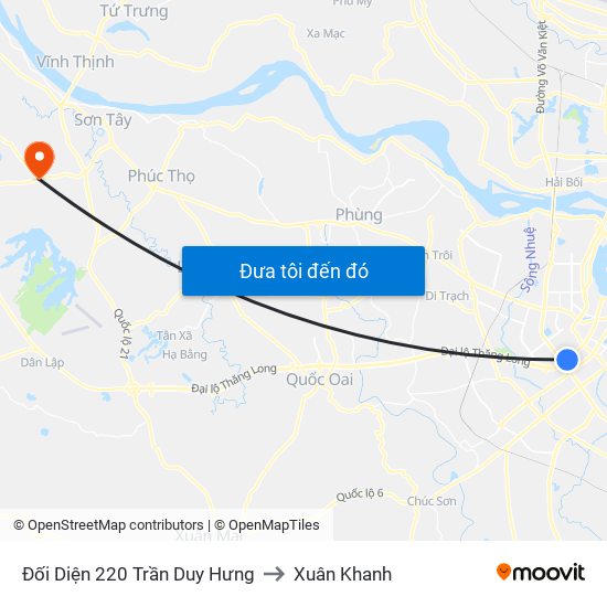 Đối Diện 220 Trần Duy Hưng to Xuân Khanh map