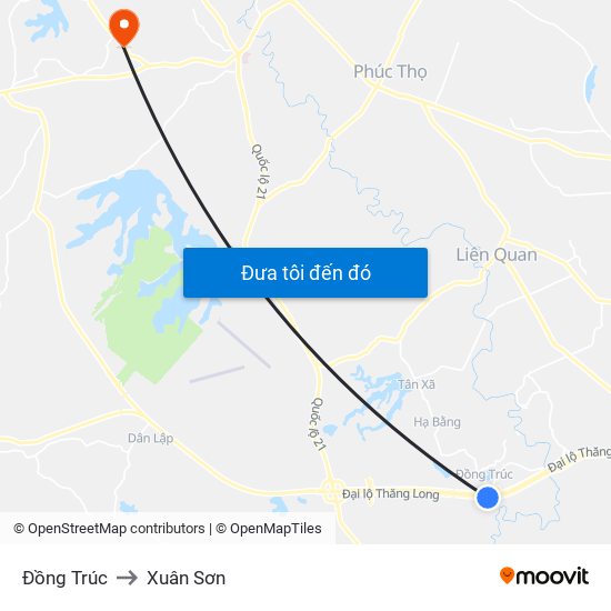 Đồng Trúc to Xuân Sơn map