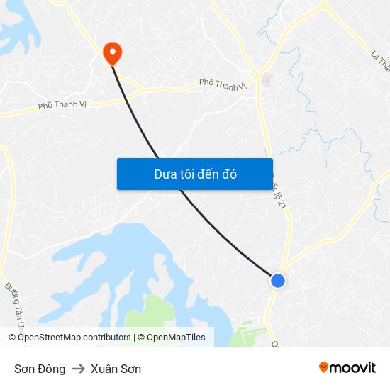 Sơn Đông to Xuân Sơn map