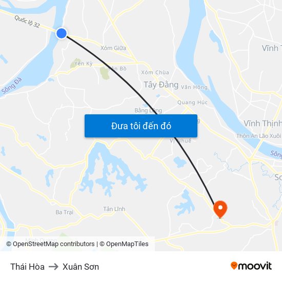 Thái Hòa to Xuân Sơn map