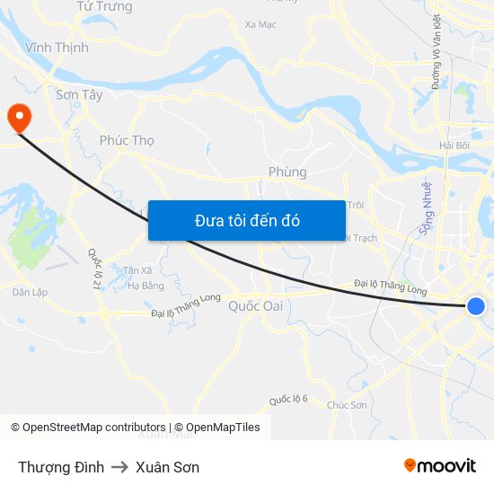 Thượng Đình to Xuân Sơn map