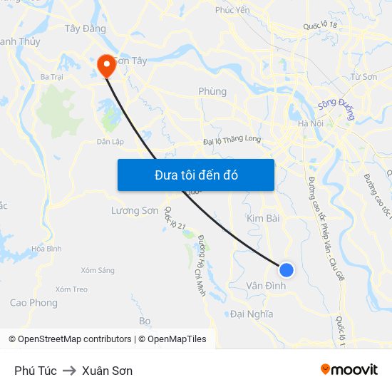 Phú Túc to Xuân Sơn map