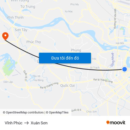 Vĩnh Phúc to Xuân Sơn map