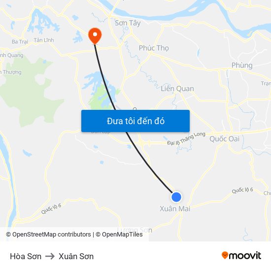 Hòa Sơn to Xuân Sơn map