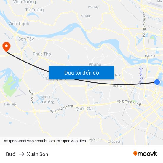 Bưởi to Xuân Sơn map