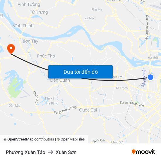 Phường Xuân Tảo to Xuân Sơn map