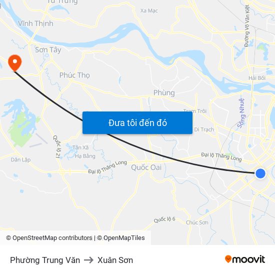 Phường Trung Văn to Xuân Sơn map