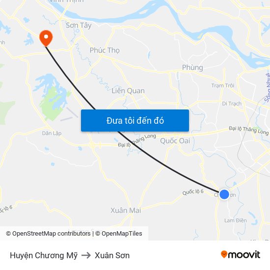 Huyện Chương Mỹ to Xuân Sơn map