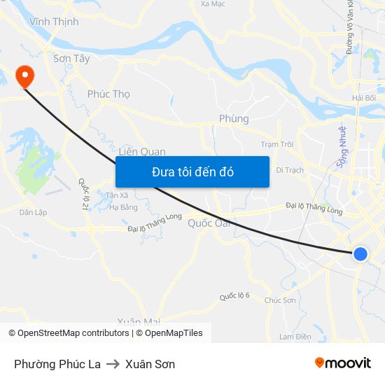 Phường Phúc La to Xuân Sơn map