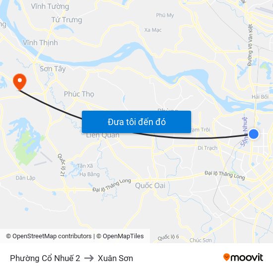 Phường Cổ Nhuế 2 to Xuân Sơn map