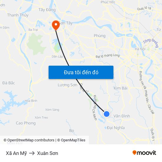 Xã An Mỹ to Xuân Sơn map