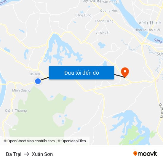 Ba Trại to Xuân Sơn map