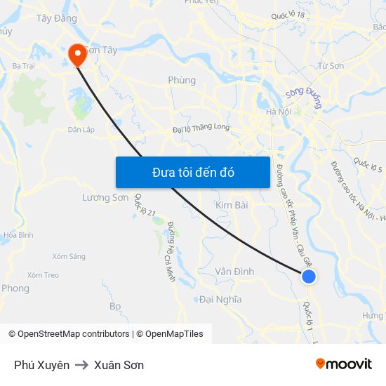 Phú Xuyên to Phú Xuyên map