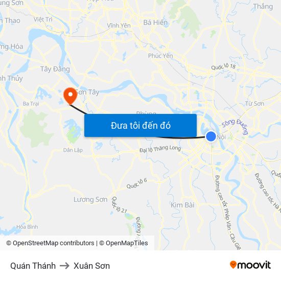 Quán Thánh to Xuân Sơn map