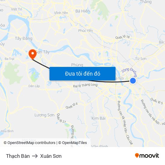 Thạch Bàn to Xuân Sơn map