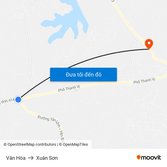 Vân Hòa to Xuân Sơn map