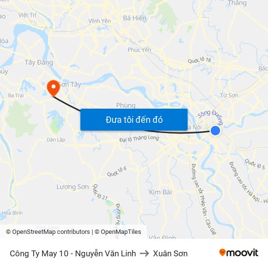 Công Ty May 10 - Nguyễn Văn Linh to Xuân Sơn map