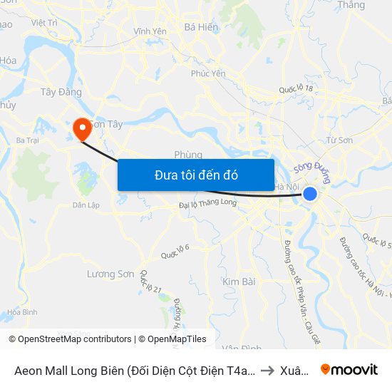 Aeon Mall Long Biên (Đối Diện Cột Điện T4a/2a-B Đường Cổ Linh) to Xuân Sơn map