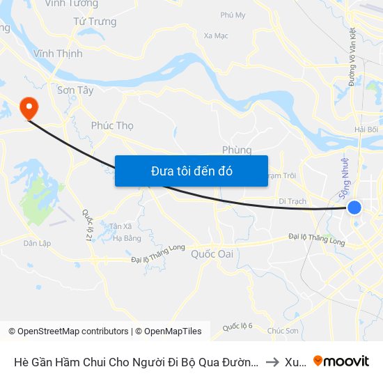 Hè Gần Hầm Chui Cho Người Đi Bộ Qua Đường Khu Vực Cầu Mai Dịch (Trước Cổng Trường Đhnn 70m) to Xuân Sơn map
