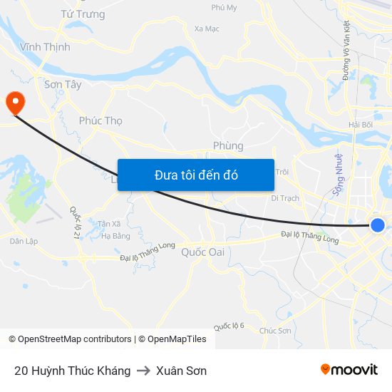 20 Huỳnh Thúc Kháng to Xuân Sơn map