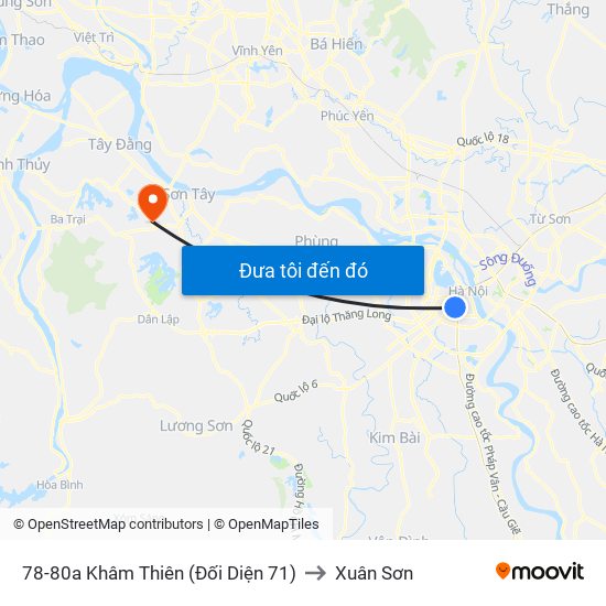 78-80a Khâm Thiên (Đối Diện 71) to Xuân Sơn map