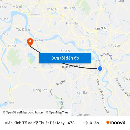 Viện Kinh Tế Và Kỹ Thuật Dệt May - 478 Minh Khai to Xuân Sơn map