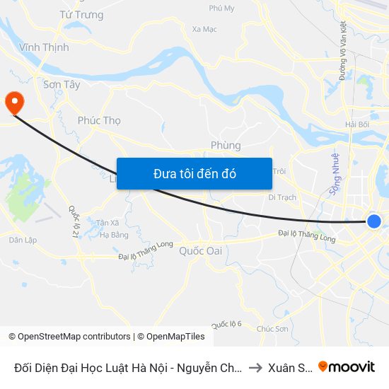 Đối Diện Đại Học Luật Hà Nội - Nguyễn Chí Thanh to Xuân Sơn map