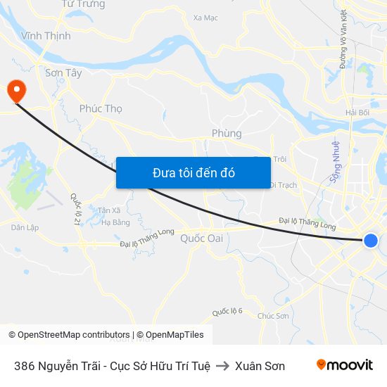 386 Nguyễn Trãi - Cục Sở Hữu Trí Tuệ to Xuân Sơn map