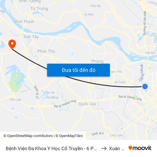 Bệnh Viện Đa Khoa Y Học Cổ Truyền - 6 Phạm Hùng to Xuân Sơn map