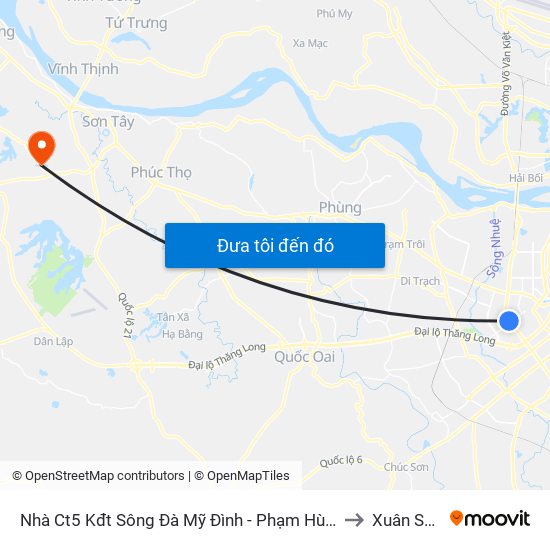 Nhà Ct5 Kđt Sông Đà Mỹ Đình - Phạm Hùng to Xuân Sơn map