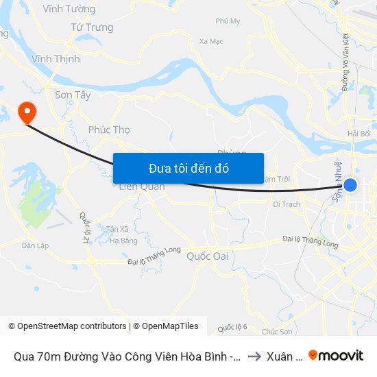 Qua 70m Đường Vào Công Viên Hòa Bình - Phạm Văn Đồng to Xuân Sơn map