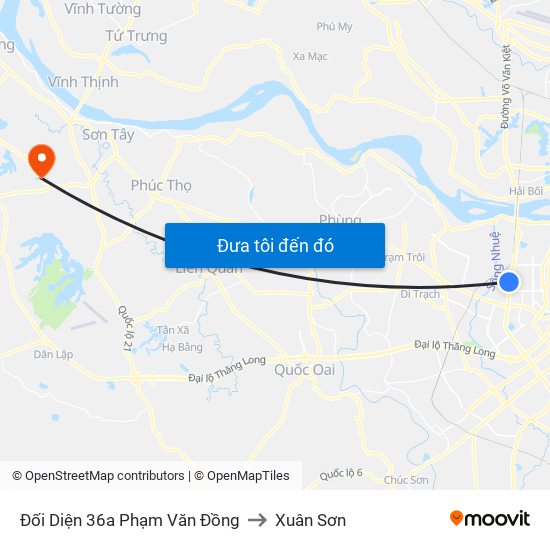 Đối Diện 36a Phạm Văn Đồng to Xuân Sơn map