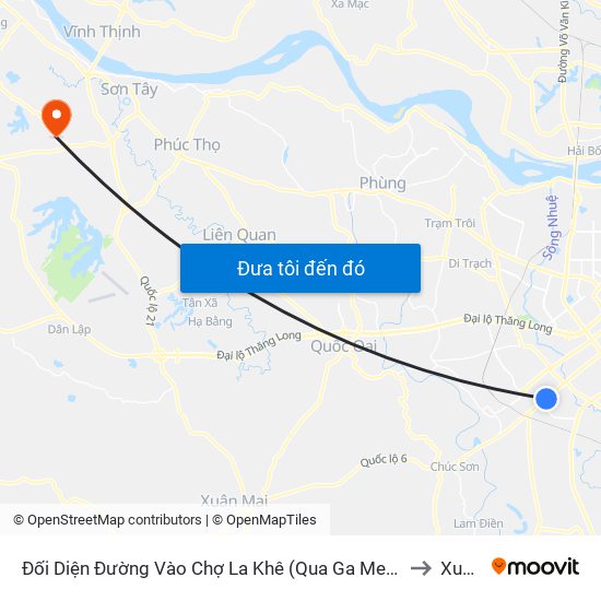 Đối Diện Đường Vào Chợ La Khê (Qua Ga Metro La Khê) - 405 Quang Trung (Hà Đông) to Xuân Sơn map