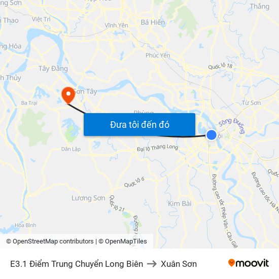 E3.1 Điểm Trung Chuyển Long Biên to Xuân Sơn map