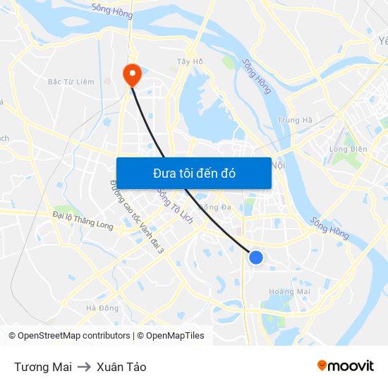 Tương Mai to Xuân Tảo map