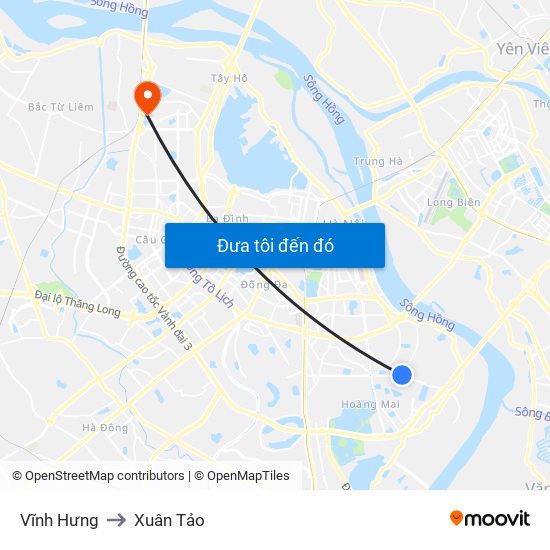 Vĩnh Hưng to Xuân Tảo map