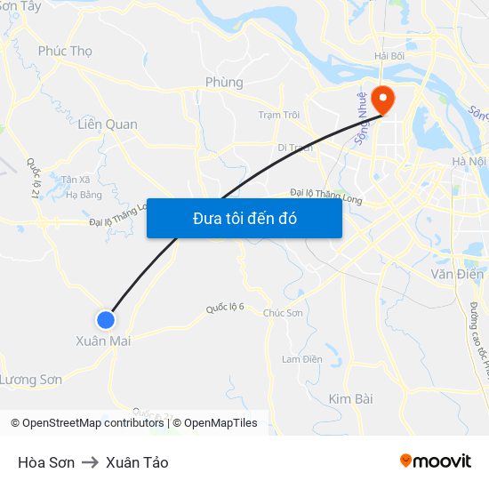 Hòa Sơn to Xuân Tảo map