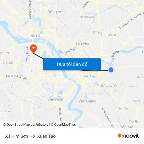 Xã Kim Sơn to Xuân Tảo map