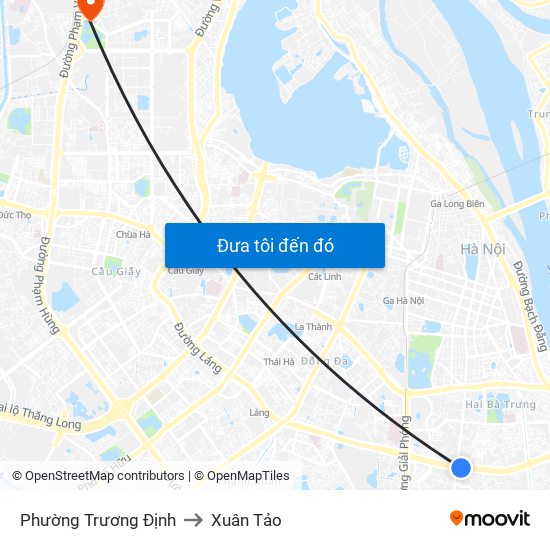 Phường Trương Định to Xuân Tảo map